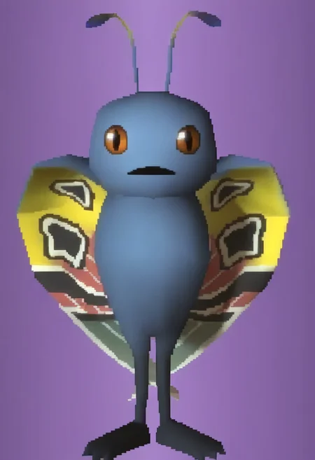 masterpiece, best quality, solo, looking at viewer,  <lora:FF7-Chibi-illus_Fp:1>, full body, simple background, 3d, <lora:Mothman-illus_Fp:1>, mothman, pokemon \(creature\), no humans, wings, antennae, open mouth,