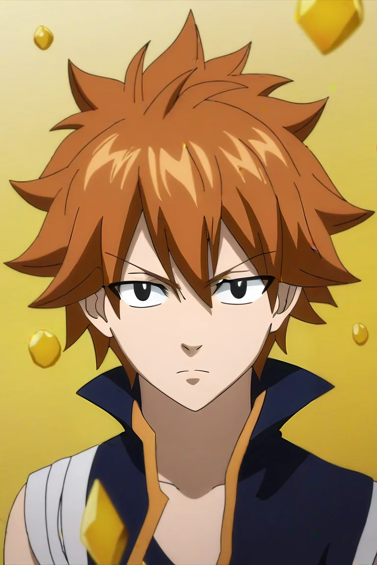 score_9, score_8_up, score_7_up, source_anime, , semi-realistic, looking at viewer, upper body, depth of field, 1boy, male focus, black eyes, copper hair,, solo, (Liquid crystal,Cybernetic Serendipity,Mesmerizing,Transfiguring,MidnightBlack Mesmerize,Channel ,geyser,Cone,Hexagon magic:1.0), <lora:fairy_tail_style_pony:0.98>, fairy_tail_style, <lora:sdxl_lightning_8step_lora:1>,
