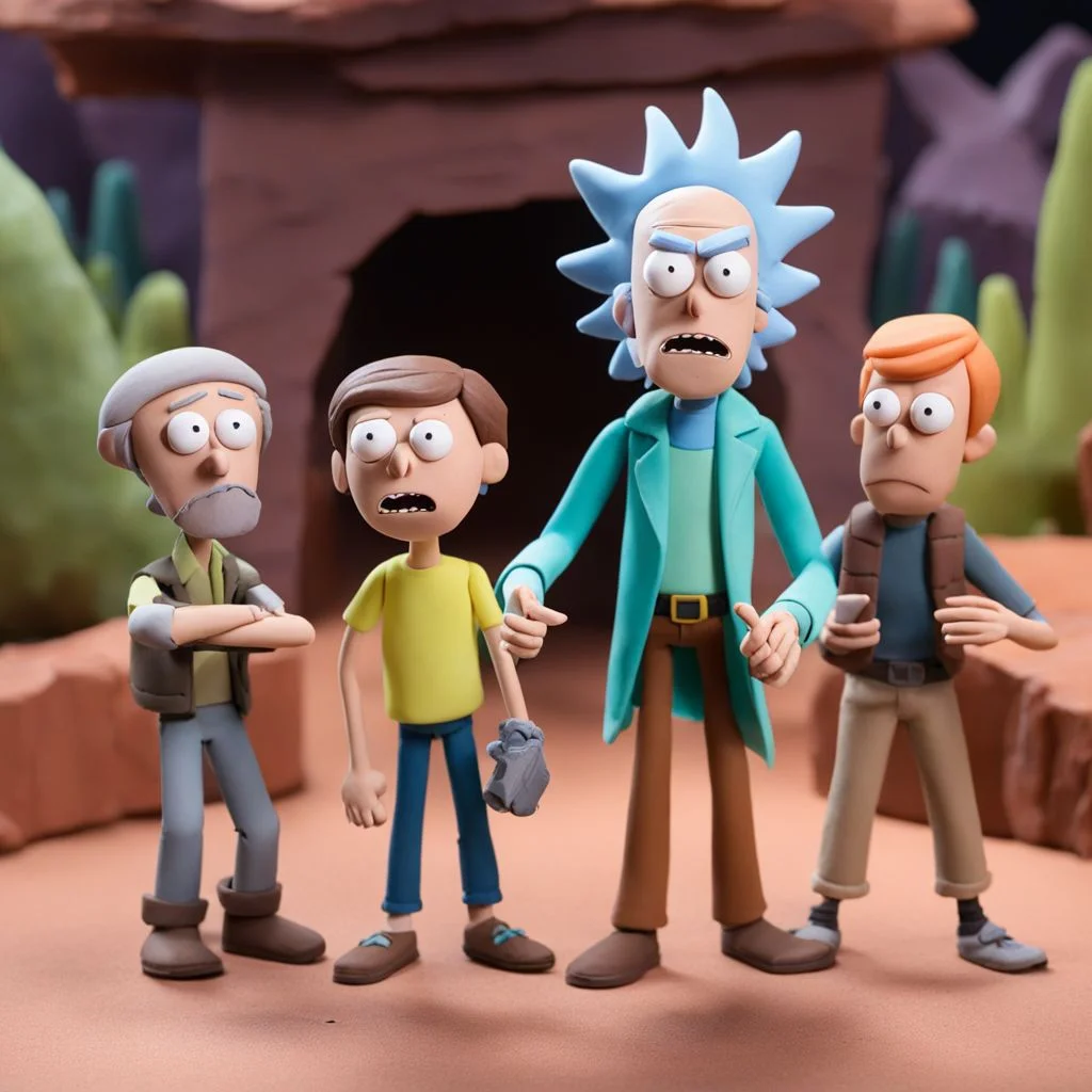 Rick and Morty ClaymationX  <lora:SDXL-ClaymationX-Lora-000002:0.8>