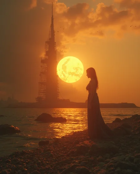 sci-fi art, award winning, ("In the golden silence of dawn, the world awakens, kissed by the soft embrace of sunlight.":1.1), woman and man, it is very Passionate, Barbarella, FOV 90 degrees, Masterpiece, Frightening, Auto-Destructive Art, Gel lighting, Temari, extremely beautiful 18 year old