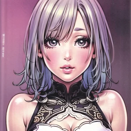 (masterpiece:1.4), (best quality:1.4),extremely detailed, intricate, hyper detailed, 1girl, Grey hair_extensions, dress, , (perfect_face), detailed_background, (doujinshi:1.2), , colored_pencil_\(medium\) <lora:YamashitaShunya-000004:0.75>