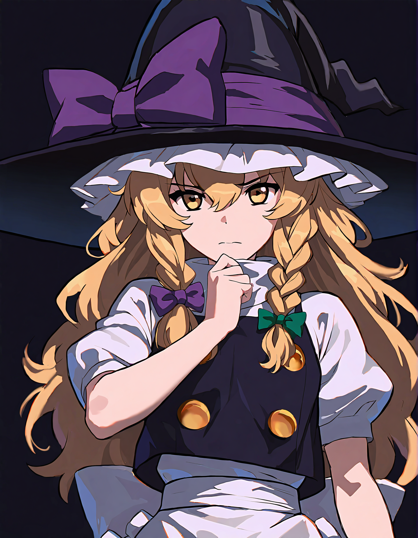 memoriesofphantasm, 1girl, solo, kirisame marisa,
very awa, masterpiece, best quality, year 2024, newest, highres, absurdres, <lora:memories-of-phantasm-style-noobai-vpred10-timestep-dynamic:1>