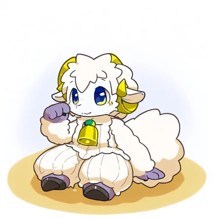 furry, anthro, cute, kemono, male focus, solo, sheep, score_9, score_8_up, male, full body, digital art, highly detailed, lv1rubyi, zPDXL2, zPDXL, zPDXLpg, bad_prompt_version2, pure white fur, pure white body