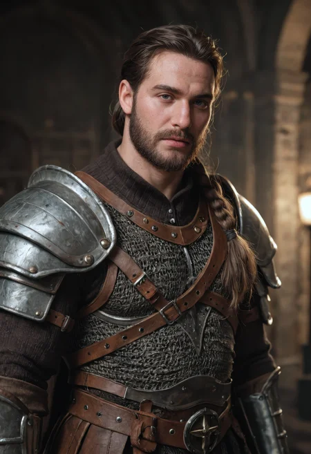 score_9, score_8_up, score_7_up, masterpiece, best quality, ultra-detailed, hyper-realistic, fantasy dwarf warrior, male, strong build, long braided beard, ornate heavy armor, intricate armor design, gritty atmosphere, dark and faded colors, dramatic cinematic lighting, high contrast shadows, sharp facial features, intense expression, motion blur background, rich textures, deep fantasy realism, film grain, limited dark color tones, ultimate detail level, professional composition