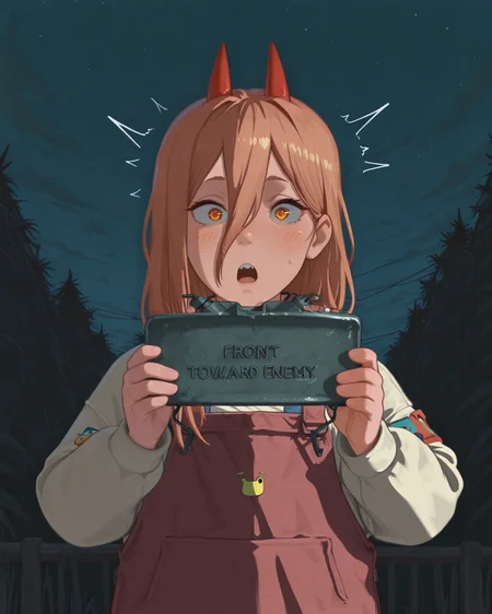 embedding:IllusP0s, claymore_\(mine\), front toward enemy, text, holding, , claymore_\(mine\), front toward enemy, text, holding, power_\(chainsaw man\), 1girl, solo, surprised, outdoors, night, g00se,<lora:claymore_mine.safetensors:1.0:1.0> <lora:g00se_v2_ill.safetensors:0.9:0.9>
