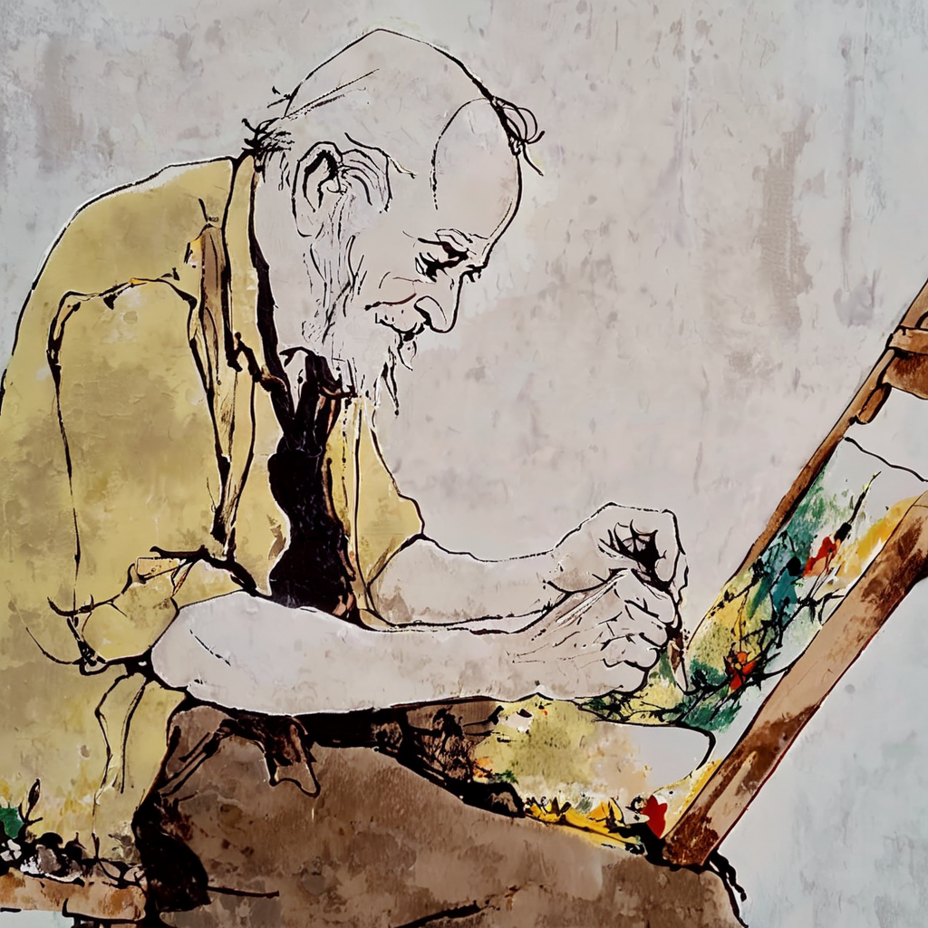 bdufour2 old man artist painter <lora:bdufour2:1>