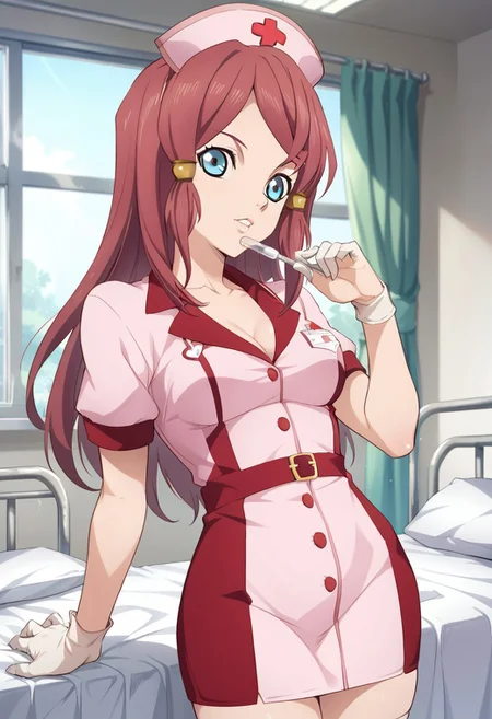 score_9, score_8_up, score_7_up, source_anime, 1girl, BREAK, ROSE (TALES OF ZESTIRIA), nurse, hospital