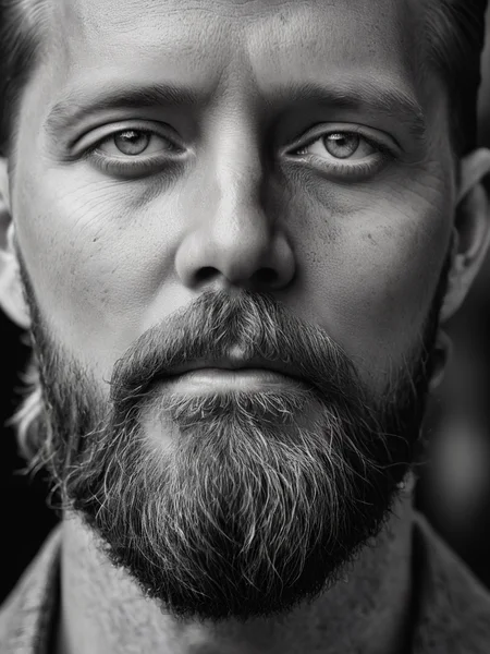 <lora:é²å䏿´¾@é»ç½æå½±SDXL:1>Black and white photographyï¼Gen X males, whites, Americans, direct looking. Stylish, with a well-maintained beard. Pride and contentment. At a local coffee shop. Use beard oil. ((Master work: 1.5), National Geographic Photo, Award Winning Photo, Realism, Excellent Work, Highest Quality, Rich Detail, Panorama, Clarity, High Contrast. (Film Grain: 1.4), Film Lighting, Face Close-up, Clear Pores, Black Background (Realistic: 1.2), Black and White Portrait. The best quality, masterpieces, super high resolution. ï¼