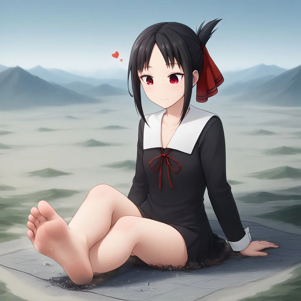 score_9, score_8_up, score_7_up, score_6_up, macro, giga macro, giantess,( 1girl:1.5), solo, solo focus,
(kaguya shinomiya, short hair, bangs, black hair, red eyes, hair ribbon, sidelocks, folded ponytail, parted bangs, long sleeves, dress, ribbon, school uniform, collarbone, black dress, sailor collar, white sailor collar, red ribbon, neck ribbon, shuuchiin academy school uniform, bare legs, barefoot, looking down, sweating:1.3),
(cute female, love:1.5), (shy:1.2), (smile:1.2), blushing, happy, 1girl, perfect feet, feet, looking down, long fingernails, long toenails, (sweat, sweaty, very sweaty:1.5), (dirty feet, floating hearts:1.3),
extreme detail, realistic, realism, masterpiece, perfect lighting, bloom, cinematic lighting, highres, (ultra realistic, 32k, masterpiece:1.2), (high detailed skin:1.1), (high quality:1.1), bokeh, luminescent background, foreshortening, depth of field,
sunny blue sky background, destruction, landscape dwarfing, cities, landscape, mass destruction, trail of destruction,