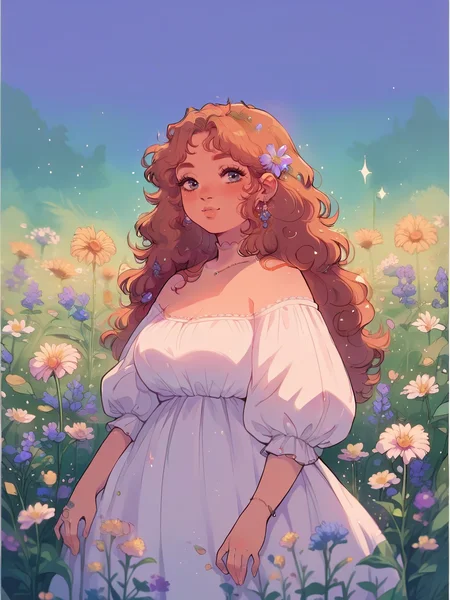 score_9, score_8_up, score_7_up, score_6_up,  <lora:c0ttp1nkXLP:0.8> c0ttp1nk, flower,1girl, long hair, ginger, white dress