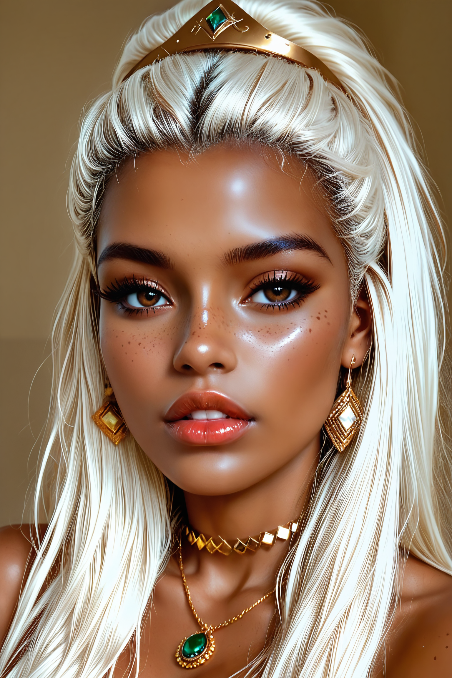 embedding:Stable_Yogis_PDXL_Positives2,  1girl, solo, long hair, looking at viewer, jewelry, parted lips, dark skin, necklace, dark-skinned female, lips, portrait, freckles, realistic, beleza_style
high_quality, highres, beautiful, detailed, (masterpiece, best quality:1.2), absurdres, 8k, HDR, raytracing