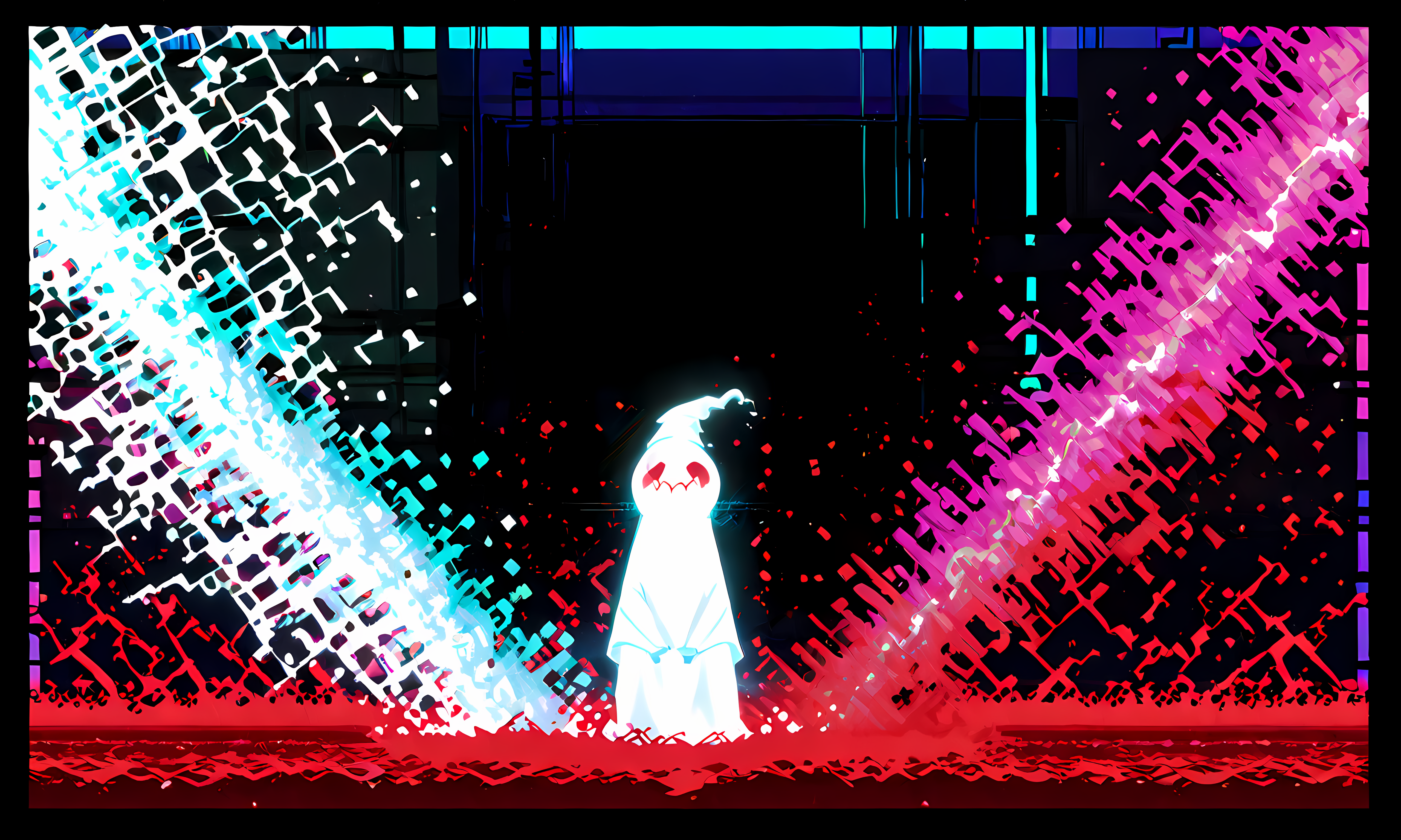 super heavy glitch deinterlaced video effect, VHS aesthetic, ghost images, tertiary high contrast color scheme, balanced composition with random spectrum pixelated splashes, hyper-detailed, cinematic lighting, 8K, ultra textural, master piece
