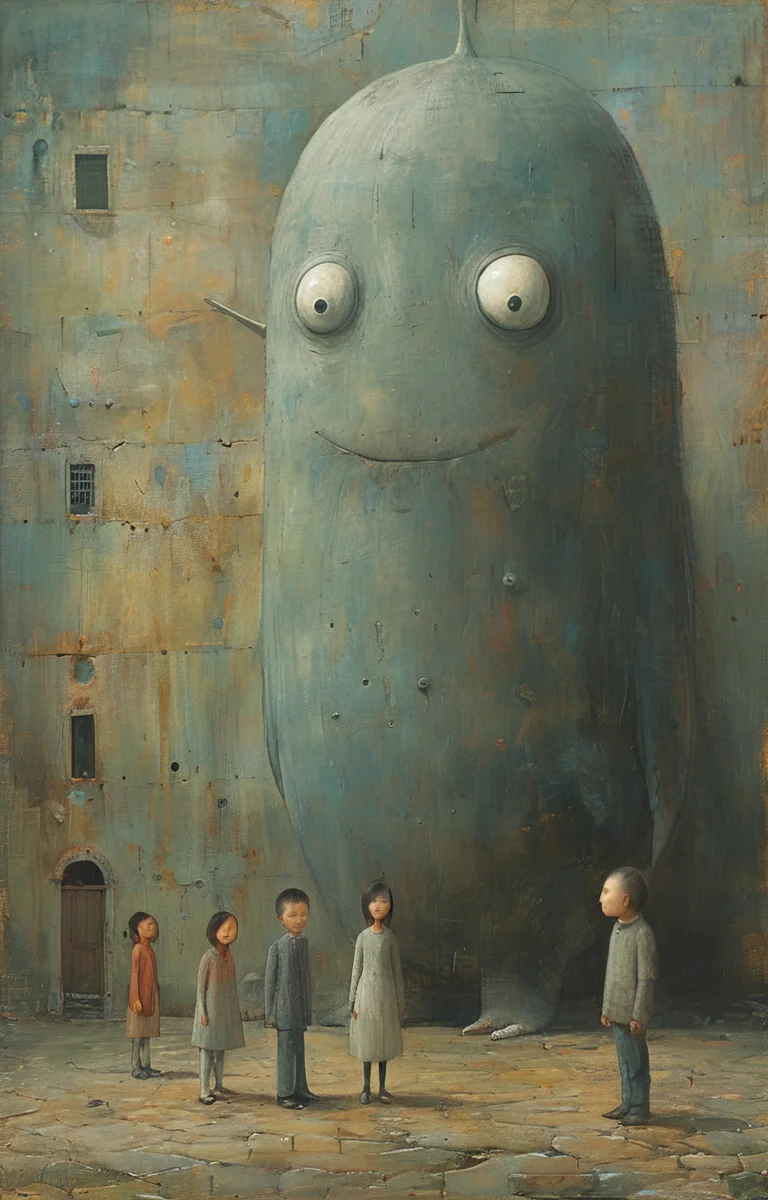 masterpiece,best quality,<lora:tbh161-sdxl:0.9>,illustration,style of Shaun Tan, portrait of family