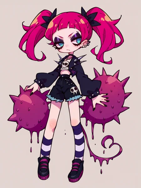 <lora:s4kur4sXLP:0.9> s4kur4s, solo, 1girl, score_9, score_8_up, score_7_up, score_6_up, goth, twintails,