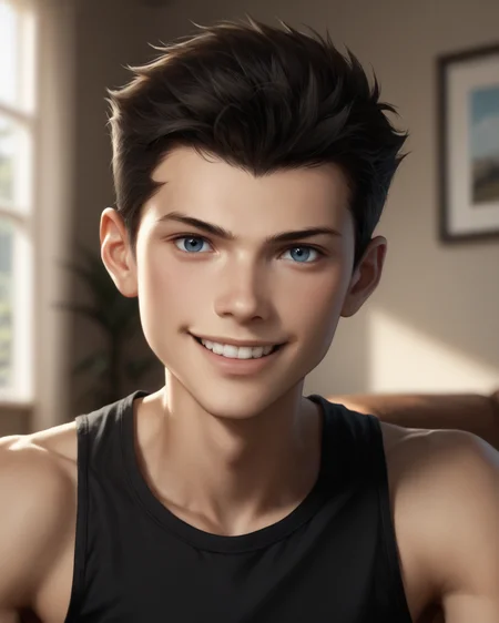 score_9, score_8_up, score_7_up, intricate details, rating_questionable,
<lora:homri52:1>
,
<lora:Damian_Wayne_DCAU:0.8>, 1boy(damian wayne DCAU, black hair, looking at the viewer, solo, happy,
portrait, face focus, tank top), cozy living room,
highres,
detailed background, depth of field,
<lora:ral-chrosc-clr:0.5>, ral-chrosc-clr,
<lora:Expressive_H:0.5>, Expressiveh,
<lora:xl_more_art-full_v1:0.3>,
<lora:add-detail-xl:0.3>,