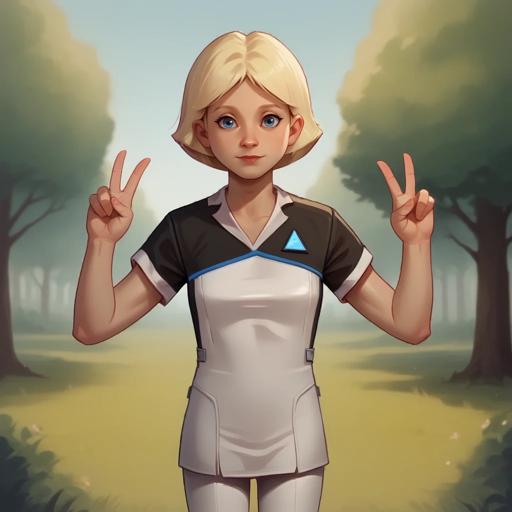 score_8_up, BREAK, JillSmith, 1girl, solo, short hair, blonde hair, blue eyes, outdoors, <lora:JillSmith_MPM_PXL_Leaf2:1>, looking at viewer, ousekeeperOutfit, dress, short sleeves, white pants, <lora:HousekeeperAndroidOutfit_DBH__PXL_Leaf5:0.9>, cowboy shot, double v,