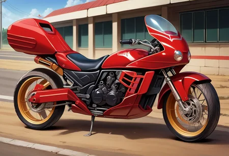 score_9,
rider machine, gas gas, red motorcycle
