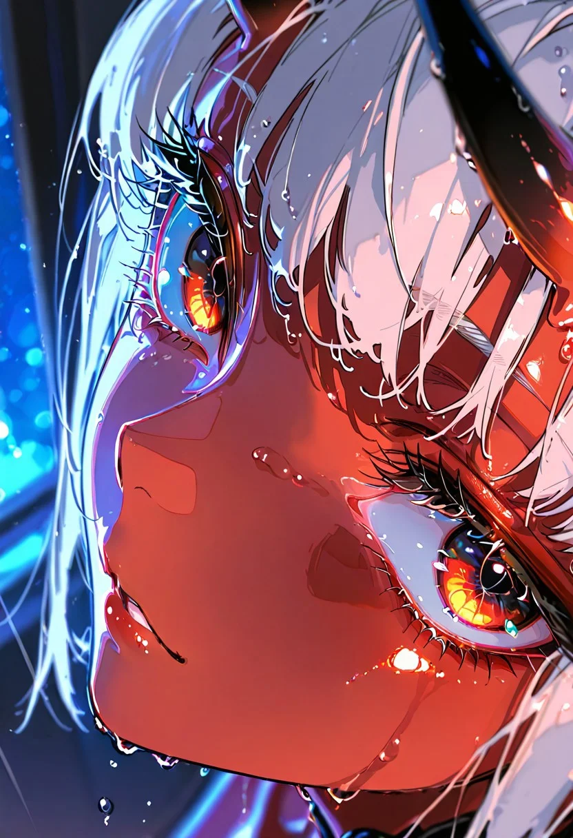masterpiece, best quality, good quality, newest, highres, absurdres, uncensored,
BREAK 
detail background, very awa, absolutely eye-catching, (beautiful face), 
BREAK
amazing quality, best quality, ultra-detailed, 8K, illustration, CG, ultra-detailed-eyes, cute girl, eyelashes
BREAK
(sexy, slutty, hot, aroused) (only girl, solo foucus)
Aka-Oni, oni, colored skin, red skin, smooth horns, black horns, 
BREAK 
parted lips, seductive expression, wet hair, wet, from above, blurry foreground, 
BREAK 
perfect composition, solo, 1girl, extreme eye close up, eye focus, eye reflection, wide eyed, eyelashes, blank stare, (looking at viewer), eye focus, light smile
BREAK
professional lighting, , Photorealistic, source_real, 8k, night, blurry background, sharp focus, (extreme close:2.0)
(by yoneyama mai, rolua, roitz \( roitz \):1.25), colored lines, (ONE EYE FOCUS)
