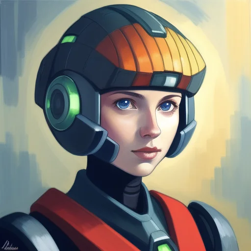 , (masterpiece:1.3), best_quality, absurdres, (solo:1.3), (1girl), portrait, science_fiction, android, <lora:reploidv2_merge2:1.0>