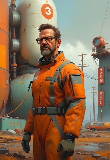 "Tool"'s Album Cover style.
Portrait of "Gordon Freeman".
By "Simon Stalenhag".
Life-like details.
Cinematic.
Dramatic.
Dynamic.
Extremely refined lines and and shapes.
Extremely refined details on objects.
Sharp details.
Wide range of colors.
Many details everywhere. Ray-Tracing. Anti-Aliasing. Realistic soft shadows. Low saturation colors. Insane quality. Insane resolution. Insane details. Masterpiece. 32k resolution.