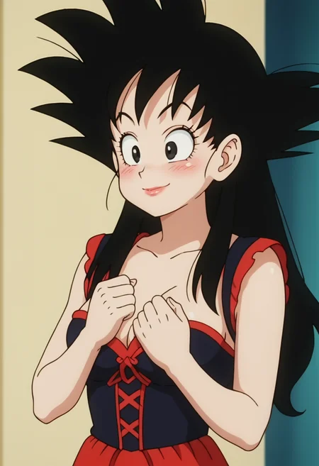 score_9, score_8_up, score_7_up , , source_anime, intricate details, masterpiece, high quality, prefect hands, best quality,, 1girl, solo, upper body , anime screencap,
smile
, GGoku , black hair, black eyes, big eyeballs , spiked hair , long hair , eyelash , lips , cute , blush , medium breast , <lora:GGoku-000003:0.7>,
<lora:vampire cos_pony_V1.0:0.7> ,vampire cos, black dress, makeup,skirt , old castle