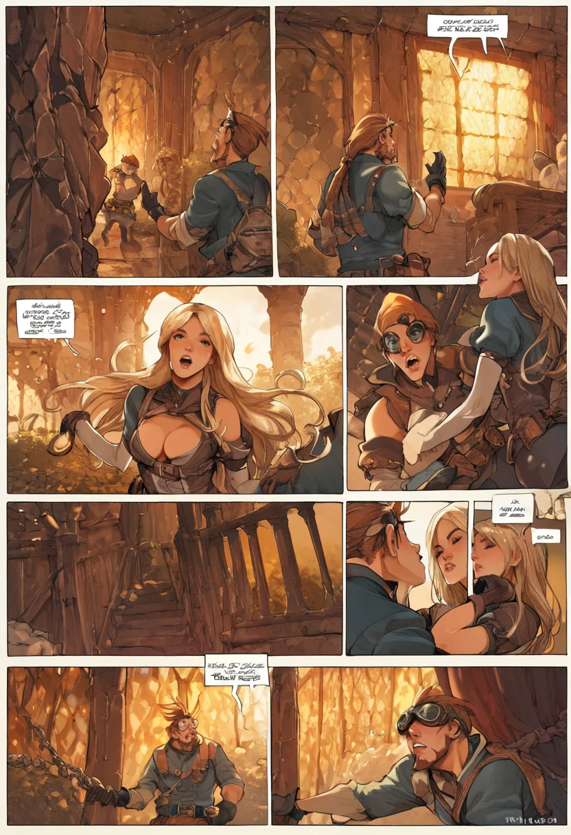 score_9, score_8_up, score_7_up,source_anime,anime coloring,perfect anatomy,cinematic_shadow,detailed_skins,
BREAK
<lora:ekho:1>ekho, comic, 1girl, 1boy, blonde hair, english text, brown hair, gloves, boots, breasts, goggles, web address, facial hair, long hair, indoors