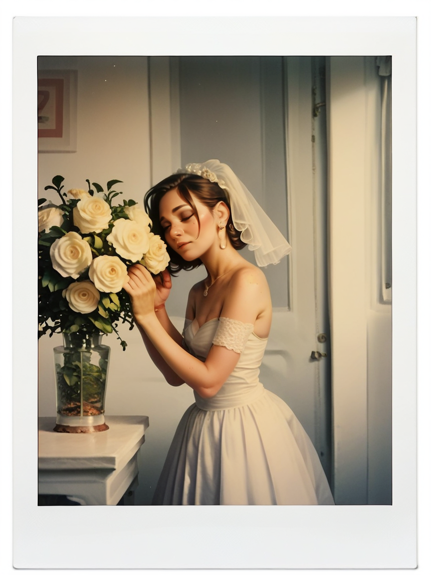 score_9, score_8_up, score_7_up, score_6_up, score_5_up,  <lora:polaroidXLP:0.8> polaroid, border, 1girl,wedding, solo