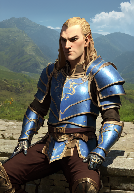 1man, sfw, <lora:Altmer-Male:0.8>, Altmer-Male, 1man, solo, sitting, armor, (masterpiece, best quality, absurdres, detailed, ultra-detailed:1.3), charming, (trending on CGSociety, trending on pixiv, contest winner:1.3)