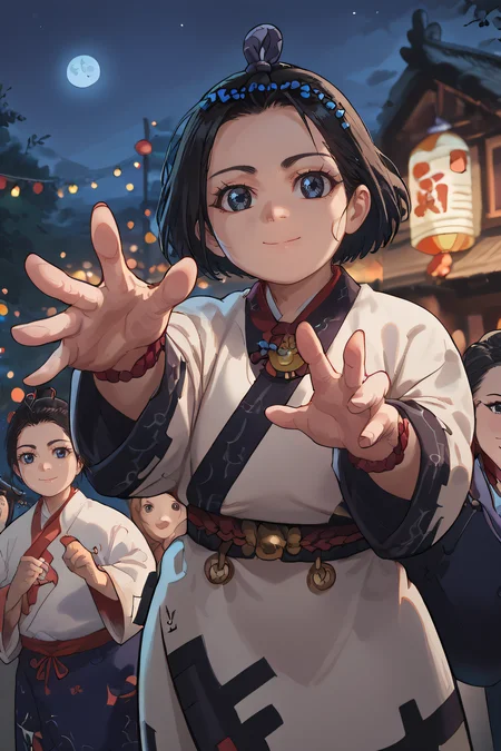 score_9, score_8_up, source_anime,
enonoka, blue eyes, short hair, black hair,
one-piece swimsuit, kimono, yukata, obi, summer festival, standing, cowboy shot, smile, closed mouth, night, reaching towards viewer,
<lora:Smooth Style 2 SDXL_LoRA_Pony Diffusion V6 XL:0.8> <lora:enonoka:.9>