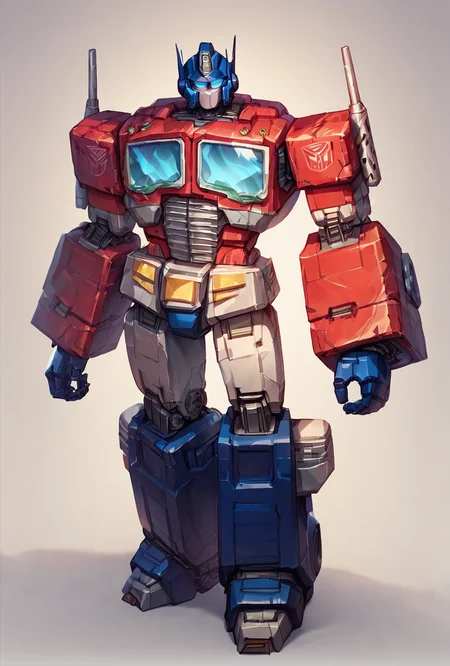 score_9, score_8_up, score_7_up,, good quality ,, character focus, solo, , best quality <lora:optimus-10:1> optimus, robot, mecha, autobot, solo,
