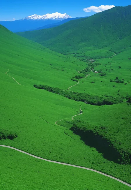 <lora:flux_genshinlandscape_sumeru_000003000:1> genshinlandscape, An image of Sumeru showing a vibrant, lush landscape dominated by a massive, ancient tree to the left of the image. The tree is intertwined with various structures, blurring the line between nature and civilization. Its roots and branches extend across the area, creating natural walkways and platforms enveloped in foliage. The lush greenery covers rolling hills and rocky outcrops, while small buildings are tucked into the vegetation, giving the scene a harmonious integration with nature. In the background, a clear blue sky with scattered white clouds stretches over the horizon, enhancing the bright atmosphere of the scene. The land is bathed in daylight, offering a vivid view of the surroundings. The distant hills and mountains add to the scene's depth, while patches of wildflowers in the foreground add a touch of color to the verdant landscape.
(8k uhd:1,4)
<lora:add-detail-xl:1>
<lora:Dynamic Poses:1>