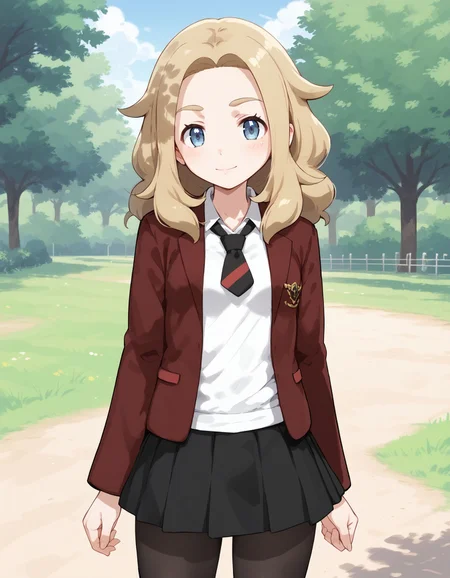 score_9, score_8_up, score_7_up, score_6_up, BREAK source_anime, best quality, masterpiece
1girl,<lora:lass swshPonyXL:0.8>,lass swsh,necktie,red jacket,white shirt,skirt,pantyhose,cowboy shot,smile,looking at viewer,park,thick eyebrows,