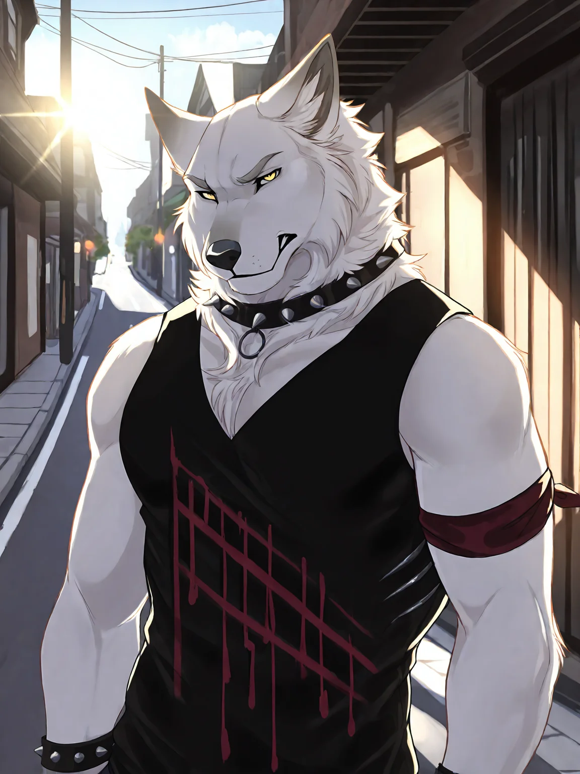 <lora:HarukiIL4:0.8>, haruki, yellow eyes, upper body, edgy outfit, looking at viewer, annoyed, street, sunlight,
BREAK masterpiece, best quality, amazing quality, very aesthetic,highres, absurdres, detailed background,