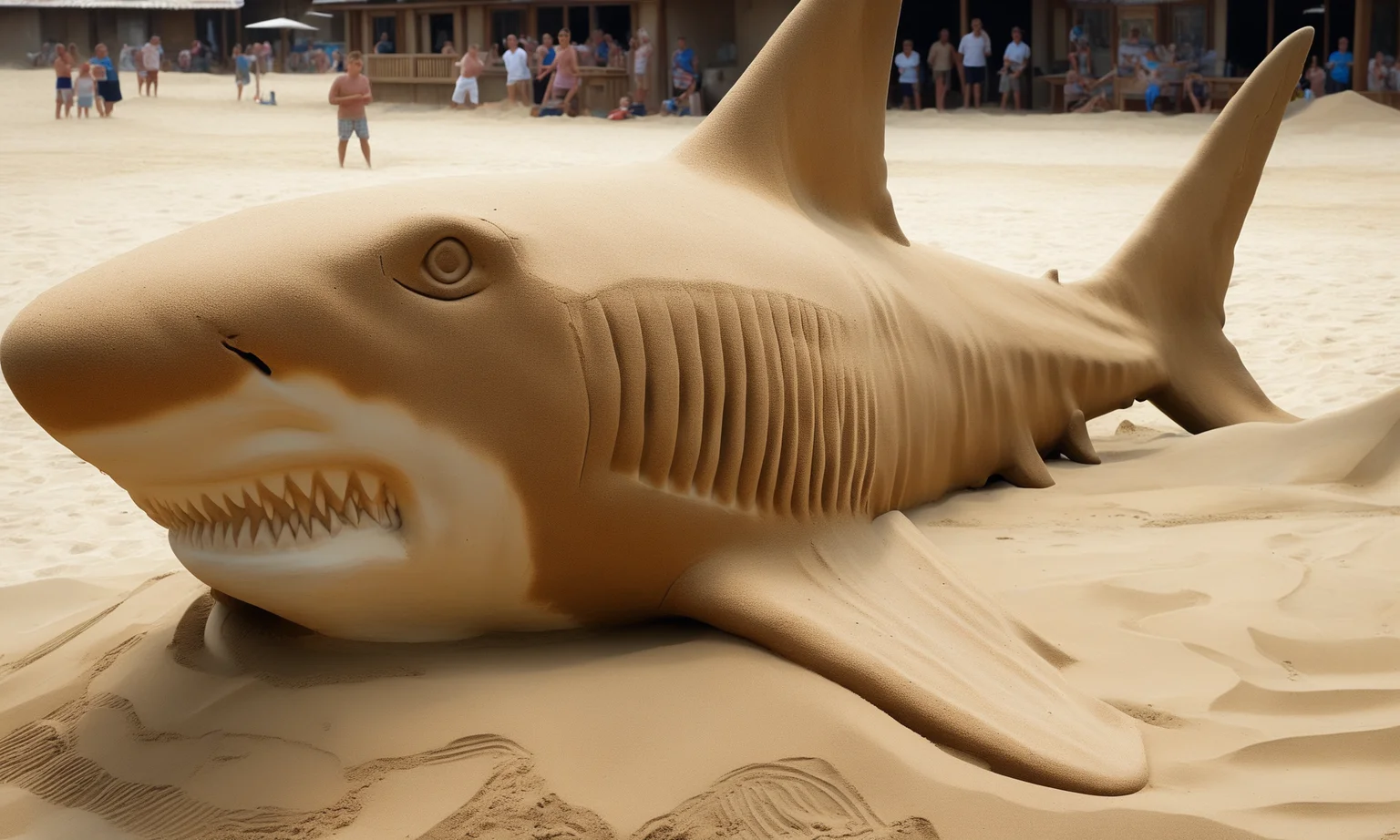 <lora:sandsculpturecd_xl-000006:0.8>,a statue of a shark made of sand on sandbeach,full body,sandsculpturecd_xl,sand sculpture,outdoors,chinese zodiac,cutie,cute,still life,animal statue,front view,facing viewer,looking at viewer,fine art,(Unbelievable Digital Artwork:1.3),CGSociety,ArtStation,master works, emotional, harmonious, high budget, moody, epic, gorgeous, perfect lighting, realistic, photorealistic, photographic, photo (medium),real, moody lighting, volumetric lighting, reality ray tracing, 8K, HDR, UHD, masterpiece, best quality, highly detailed, high resolution, finely detail, extremely detailed, ultra detailed, wallpaper