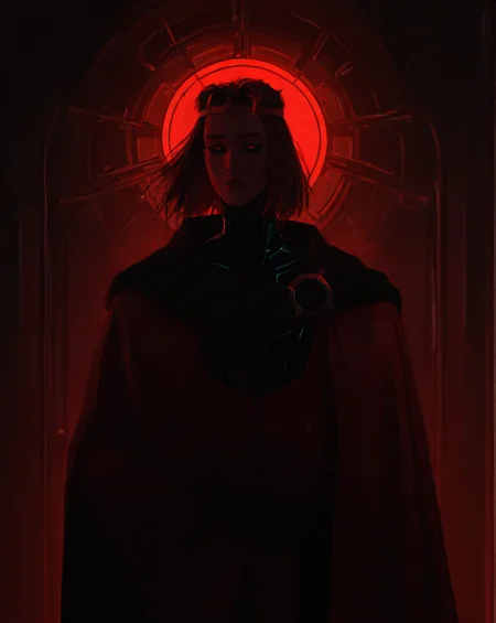 neonpunk style concept art masterpiece, best quality,high quality, newest, highres,absurdres,
<lora:zayz-20:0.9>knyaza, 1boy, male focus, solo, brown hair, circlet, crown, cape. red, cyberpunk, blacksclera, king, wires, red black theme. (horror:1.4),
<lora:noobai_vpred_1_aqm_complete_v3:0.8> masterpiece, best quality, very aesthetic, <lora:96YOTTEA-WAI:0.9> <lora:DarkerThanBlackIllustrious:1> . digital artwork, illustrative, painterly, matte painting, highly detailed . cyberpunk, vaporwave, neon, vibes, vibrant, stunningly beautiful, crisp, detailed, sleek, ultramodern, magenta highlights, dark purple shadows, high contrast, cinematic, ultra detailed, intricate, professional