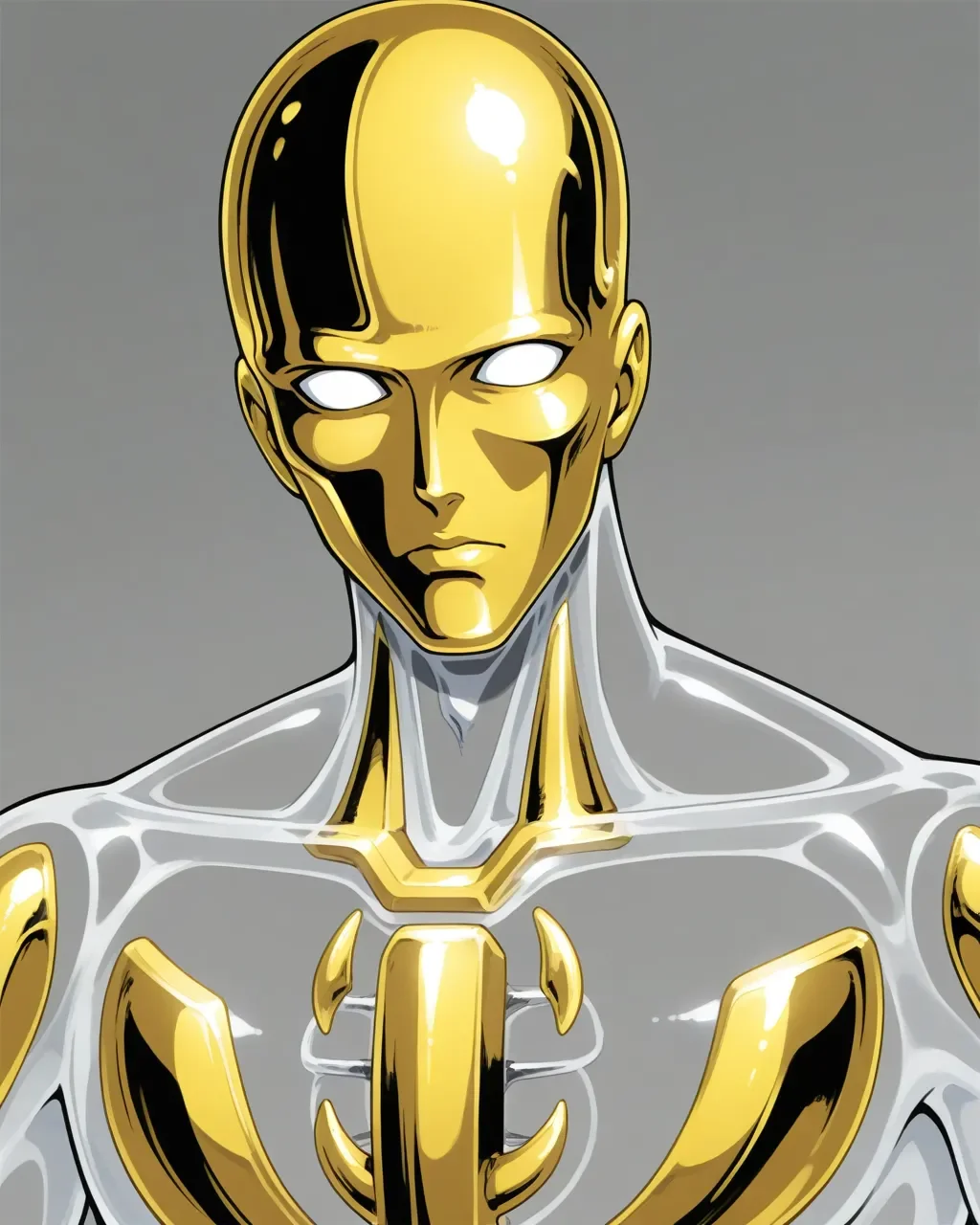 <lora:crystal_boy_ilxlv2:1>1boy, solo, crystal_boy_ilxl, (transparent body:1.8), skinhead, iron head, golden head, blank eyes