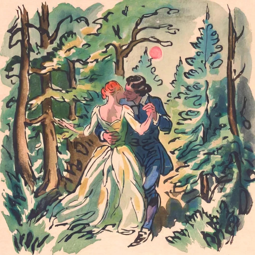 jchadel lovers in forest <lora:jchadel:1>