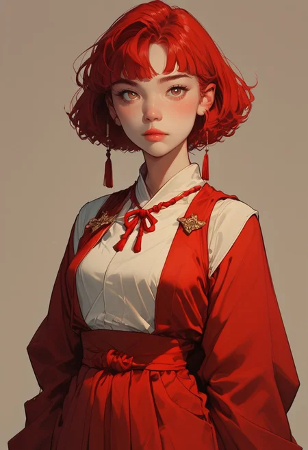 score_9, score_8_up, score_7_up,source_anime, high res image,masterpiece,best quality,girl,cowboy shot,cute face,simple background, jyojifuku, miko,red hakama