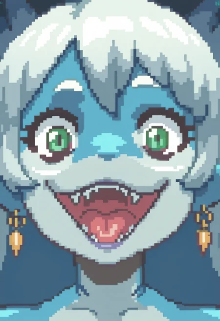 score_9, score_8_up, score_7_up, best quality, masterpiece, 4k, uncensored, rating_explicit, 1girl, furry girl, shark girl, close up, face focus, eye forcus, happy
c0ne, pixel art <lora:c0ne:1>