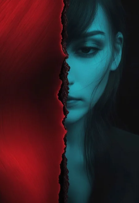 I feel the pain in the dark, depression, alone, monochrome, pop of colors, extremely detailed,