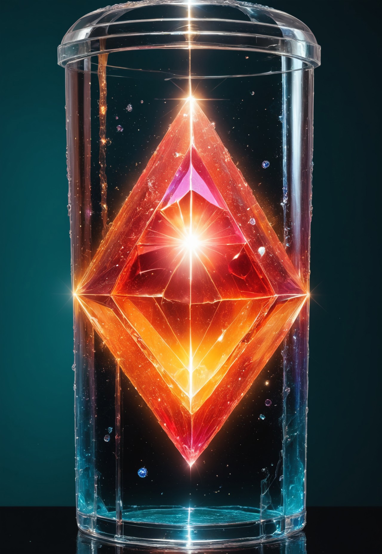 an extremely high quality octane render of a crystallised cybertronic cyberpunk massive polished gemstone made of opal labradorite moldavite petalite specimen,glittering,highly detailed,highly polished,reflective,specular,complimentary colors, photo ,reflections, shimmering, sharp edges, crisp, deep water colors
 <lora:add-detail-xl:1>