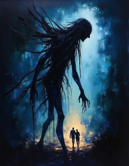 crude painting, rough Sketch weird monster of the night, mysterious silhouette, billowing transparent veil, watercolor painting fantasy concept art, artistic photorealism, smooth, Steve McCurry style, great masterpiece, amazing depth