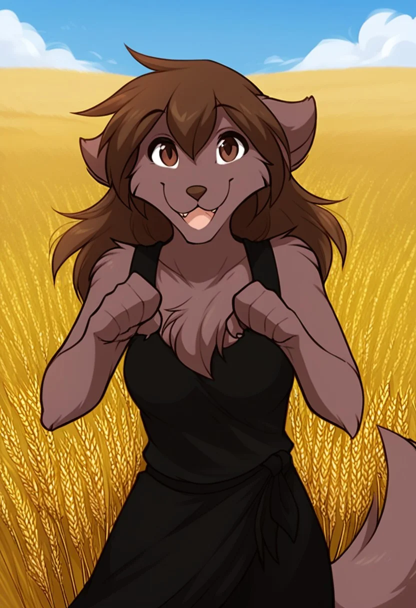 score_9, score_8_up, score_7_up, best quality, score_6_up, source_furry, rating_explicit
BREAK
solo, furry female anthro, medium breasts, standing, Standing in a wheat field, wheat field, front view, front side, looking at viewer, (cute, happy), natani-twokinds, wolf tail, happy pose