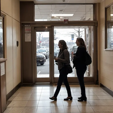 phone photo of two smiling woman walking inside a building <lora:test-session-1:1>