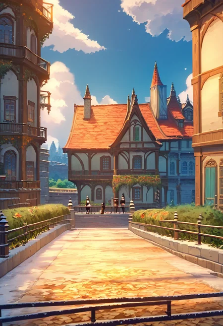 score_9, score_8_up, score_7_up, score_6_up, score_5_up, score_4_up, source_anime, official art, <lora:snowXLP:1> snow, <lora:mondstadt_background-ponyxl-v11h:1> city,  outdoors, It is snowy, snow on the ground and buildings, city, mondstadt, scenery, architecture, outdoors, building, cityscape, house, cloudy, tree, plant, cloudy, road, bush, railing, lamppost,