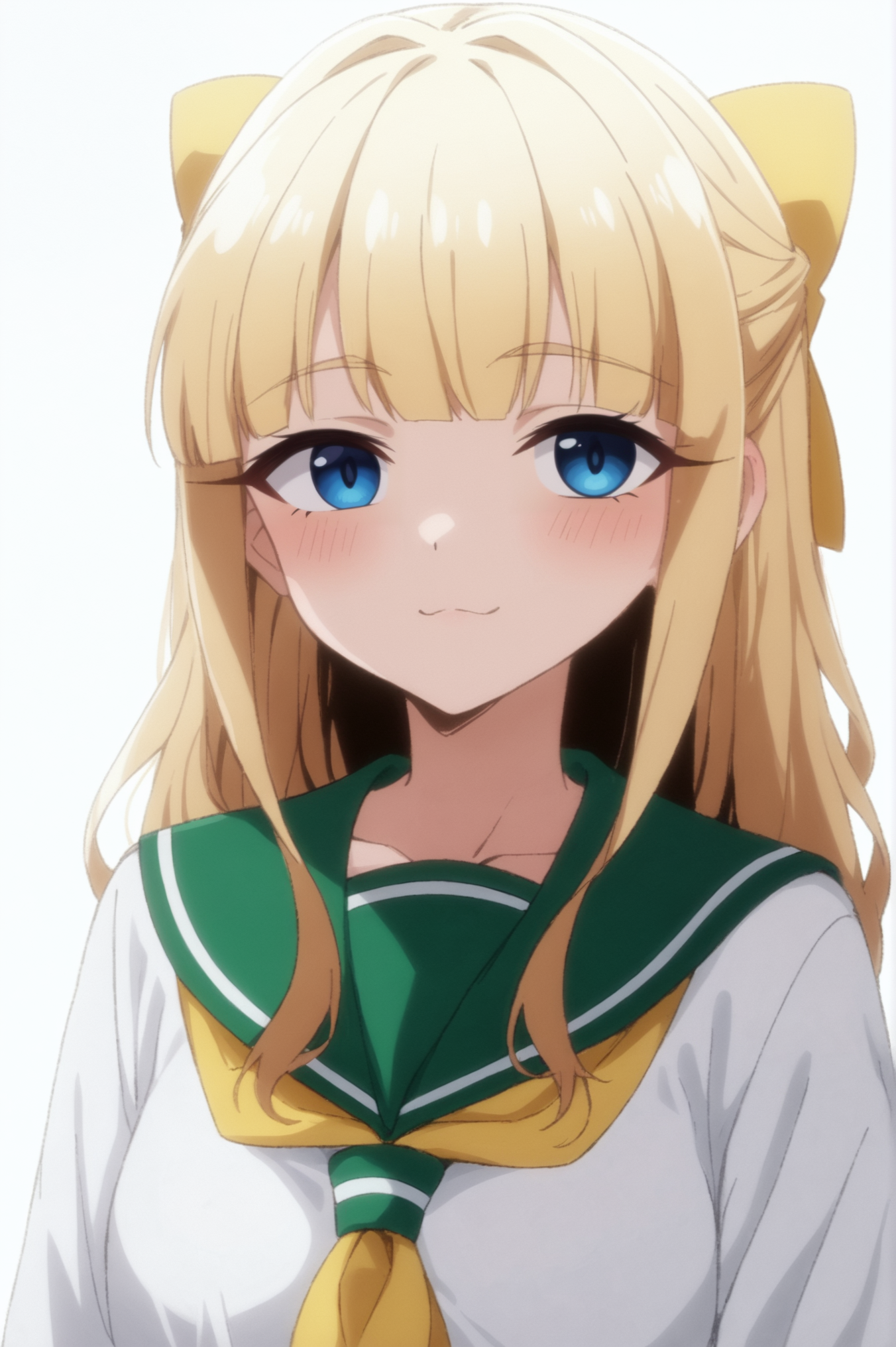 <lora:Kaoruko_Tenkawa:0.7> rating_all, score_10, score_8_up, score_7_up,  Kaoruko Tenkawa, school uniform, upper body, white background, looking at viewer <lora:sdxl_lightning_4step_lora:1>,