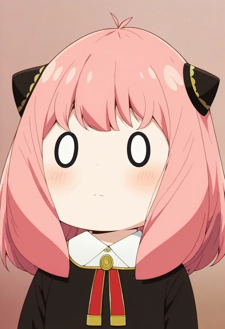 (zPDXL3),
(zPDXLxxx),
1girl,
solo,
anya forger, anya forger, bangs, pink hair, ahoge, hair ornament, hairpods, child, female child,
long sleeves, dress, school uniform, socks, black dress, eden academy school uniform,
o_o, upper body,