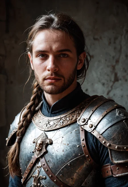 score_9, score_8_up, score_7_up, masterpiece, best quality, ultra-detailed, hyper-realistic, fantasy dwarf warrior, male, strong build, long braided beard, ornate heavy armor, intricate armor design, gritty atmosphere, dark and faded colors, dramatic cinematic lighting, high contrast shadows, sharp facial features, intense expression, motion blur background, rich textures, deep fantasy realism, film grain, limited dark color tones, ultimate detail level, professional composition