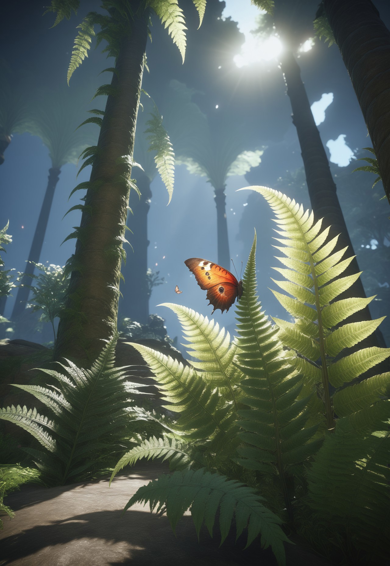 SDXL_POS, fern ,butterfly,  Final Fantasy XIV 