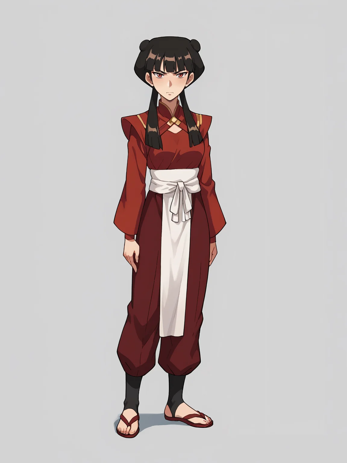 score_9, score_8_up, score_7_up, score_6_up, score_5_up, score_4_up, BREAK, source_cartoon, source_anime,
1girl, mai,
solo, full body, standing, looking at viewer, simple background    <lora:MaiXL:1>